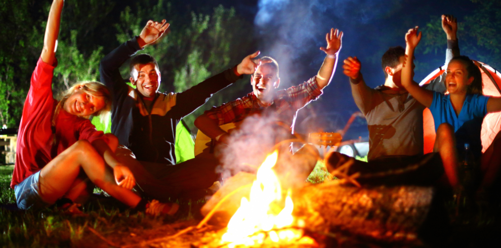 Wildlife campfire camping at Selous-National Park Tanzania