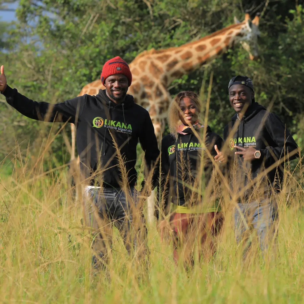 Group picture in the Savannah of Likana Safaris team